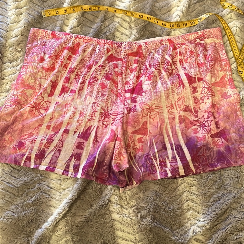 One World Sleep Pink Sublimation Butterfly Shorts, Size 3x